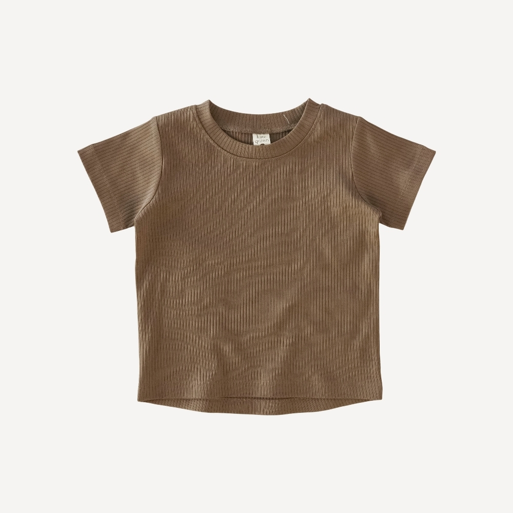 NWT 4T Kate Quinn short sleeve ringer tee shiitake organic cotton single rib
